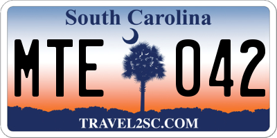 SC license plate MTE042