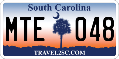 SC license plate MTE048
