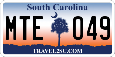 SC license plate MTE049