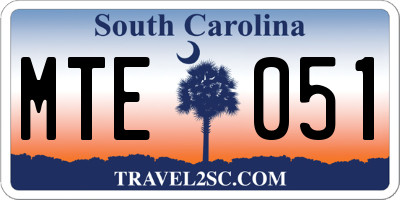 SC license plate MTE051