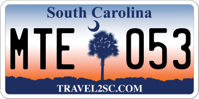 SC license plate MTE053
