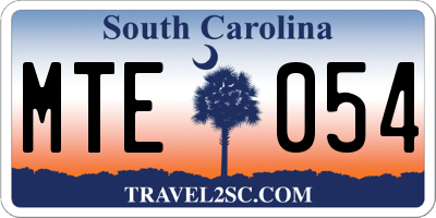 SC license plate MTE054