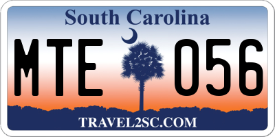 SC license plate MTE056