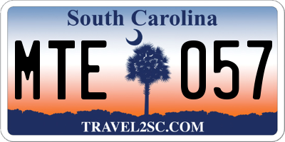 SC license plate MTE057