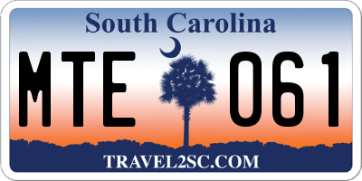 SC license plate MTE061