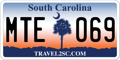 SC license plate MTE069