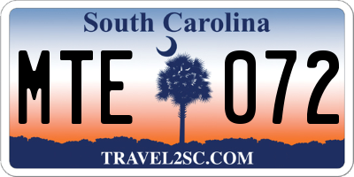 SC license plate MTE072