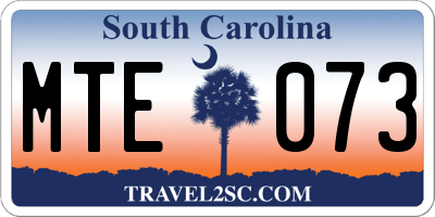 SC license plate MTE073