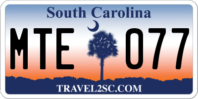 SC license plate MTE077