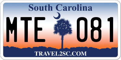 SC license plate MTE081