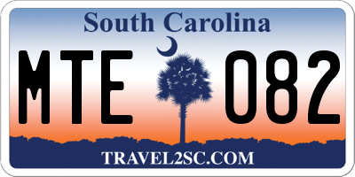 SC license plate MTE082