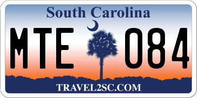 SC license plate MTE084