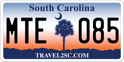 SC license plate MTE085