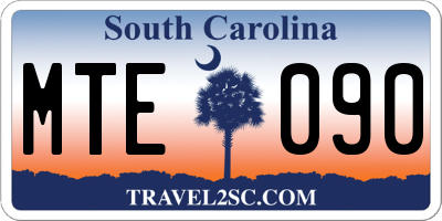 SC license plate MTE090