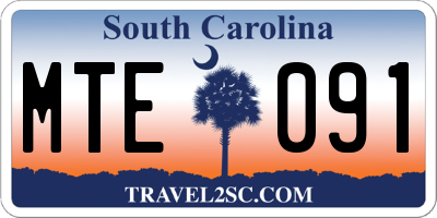 SC license plate MTE091