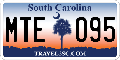 SC license plate MTE095