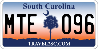 SC license plate MTE096