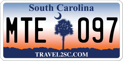 SC license plate MTE097
