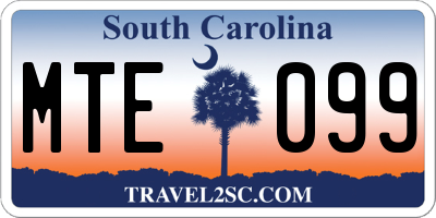 SC license plate MTE099