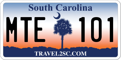 SC license plate MTE101