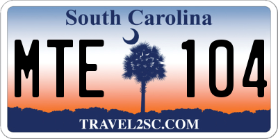 SC license plate MTE104