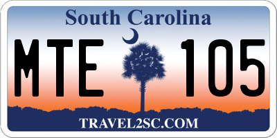 SC license plate MTE105