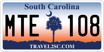 SC license plate MTE108