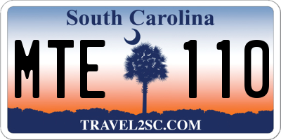 SC license plate MTE110