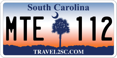 SC license plate MTE112