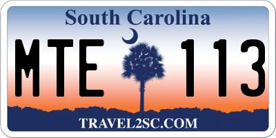 SC license plate MTE113