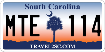 SC license plate MTE114