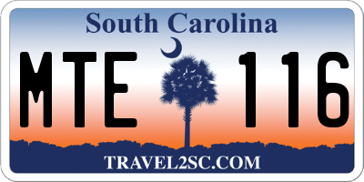 SC license plate MTE116