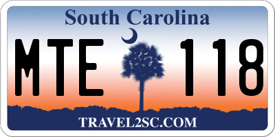 SC license plate MTE118