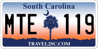 SC license plate MTE119