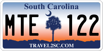 SC license plate MTE122
