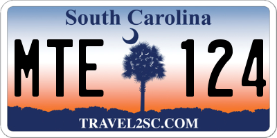SC license plate MTE124