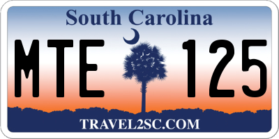 SC license plate MTE125