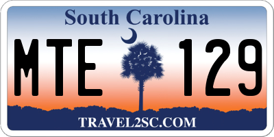 SC license plate MTE129