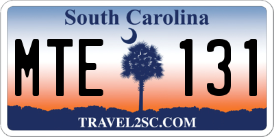 SC license plate MTE131