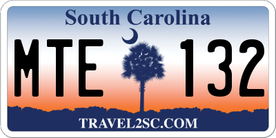 SC license plate MTE132