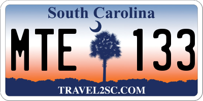 SC license plate MTE133