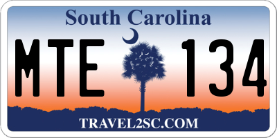 SC license plate MTE134