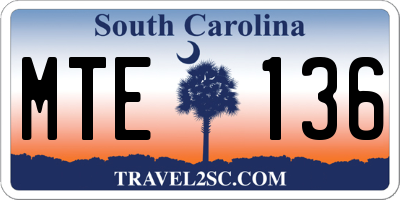 SC license plate MTE136