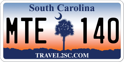 SC license plate MTE140