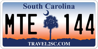 SC license plate MTE144