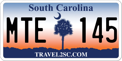 SC license plate MTE145