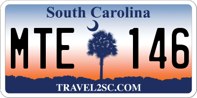 SC license plate MTE146
