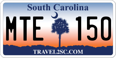 SC license plate MTE150