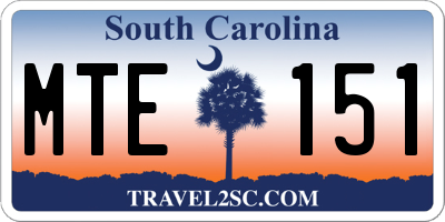 SC license plate MTE151