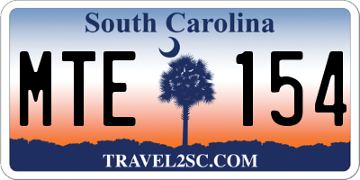 SC license plate MTE154